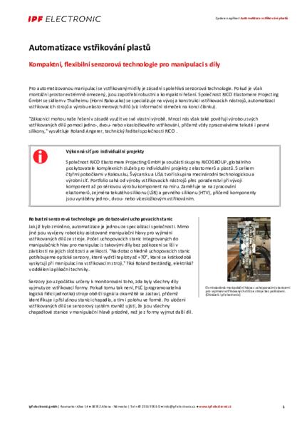 Automatizace vstřikování plastů