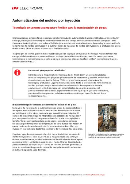 Automatización del moldeo por inyección