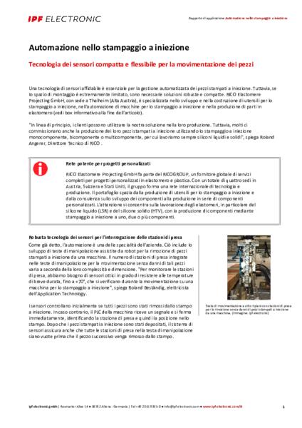 Automazione nello stampaggio a iniezione