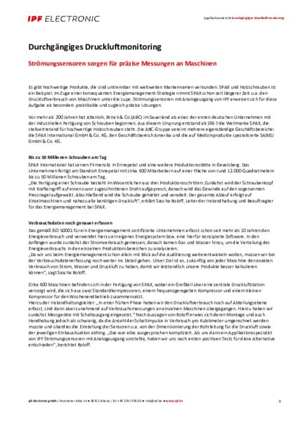 Durchgängiges Druckluftmonitoring