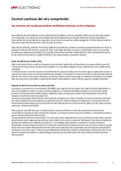 Control continuo del aire comprimido