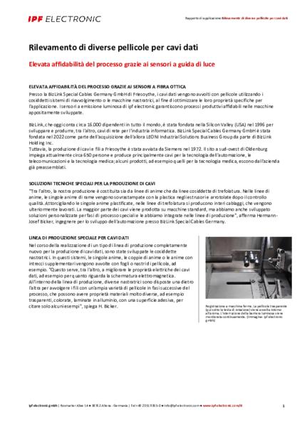 Rilevamento di diverse pellicole per cavi dati