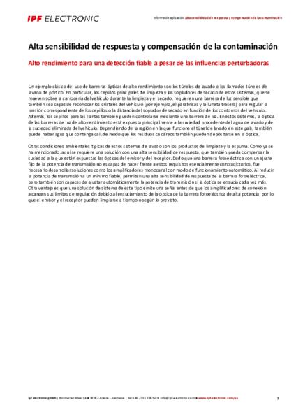 Alta sensibilidad de respuesta y compensación de la contaminación