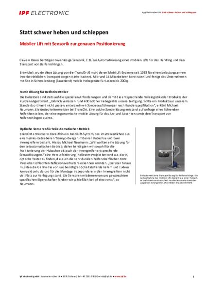Statt schwer heben und schleppen