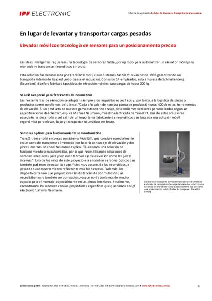 En lugar de levantar y transportar cargas pesadas