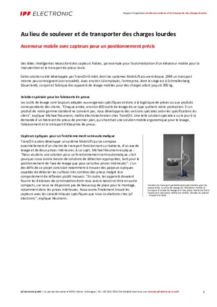Au lieu de soulever et de transporter des charges lourdes