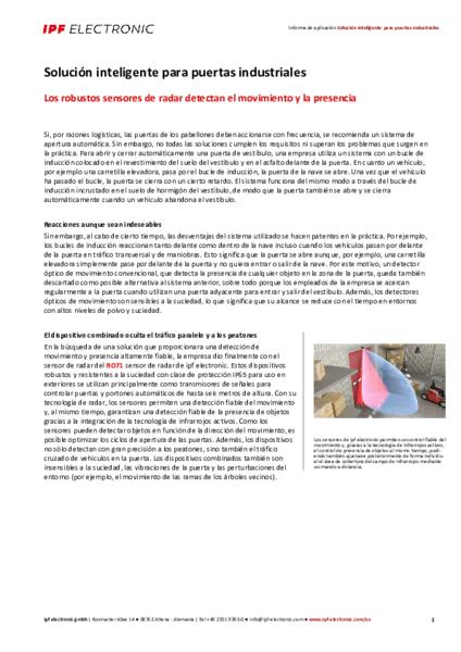 Solución inteligente para puertas industriales