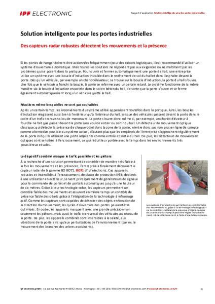Solution intelligente pour les portes industrielles