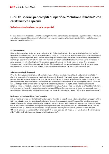 Luci LED speciali per compiti di ispezione "Soluzione standard" con caratteristiche speciali