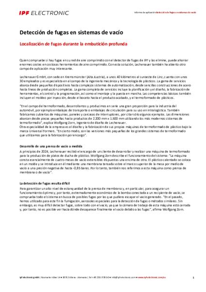 Detección de fugas en sistemas de vacío