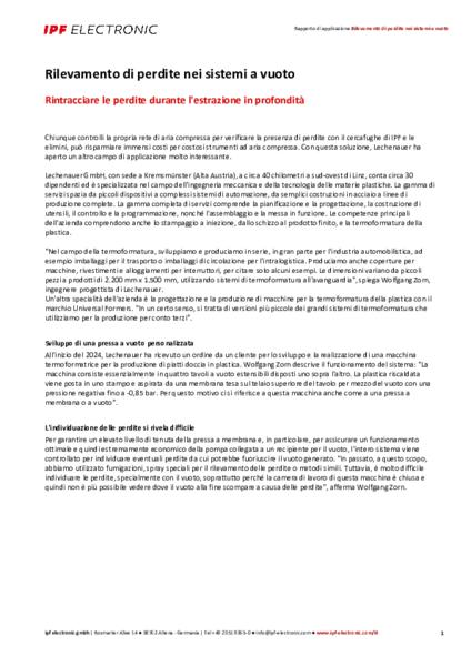 Rilevamento di perdite nei sistemi a vuoto