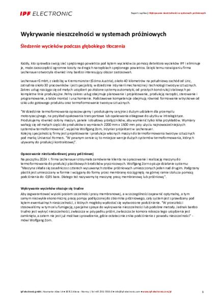 Wykrywanie nieszczelności w systemach próżniowych