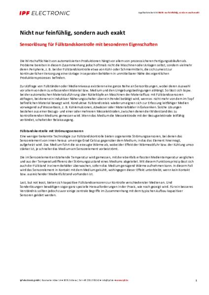 Nicht nur feinfühlig, sondern auch exakt