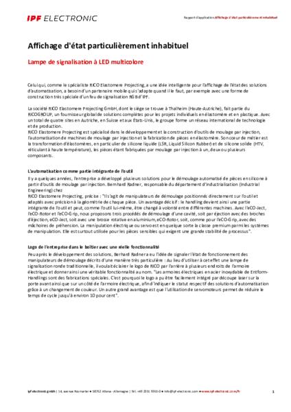 Affichage d'état particulièrement inhabituel