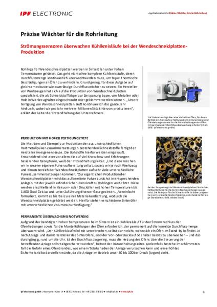 Präzise Wächter für die Rohrleitung