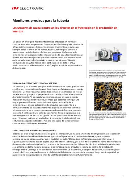 Monitores precisos para la tubería