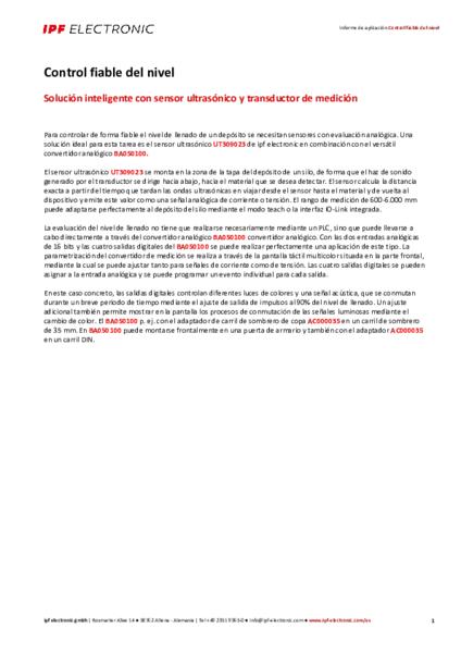 Control fiable del nivel