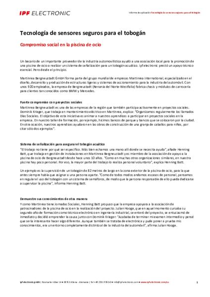 Tecnología de sensores seguros para el tobogán