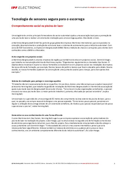 Tecnologia de sensores segura para o escorrega
