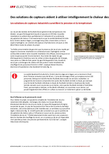 Des solutions de capteurs aident à utiliser intelligemment la chaleur des gaz d'échappement