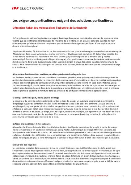 Les exigences particulières exigent des solutions particulières