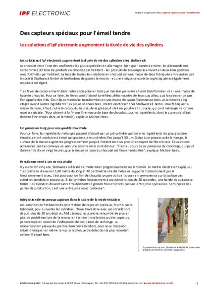 Des capteurs spéciaux pour l'émail tendre