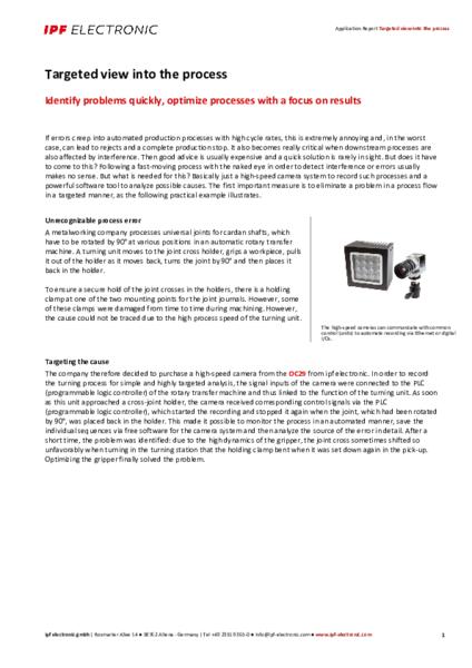 Targeted view into the process