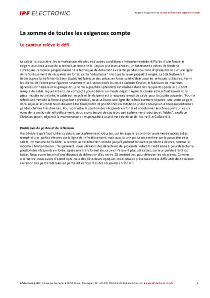 La somme de toutes les exigences compte