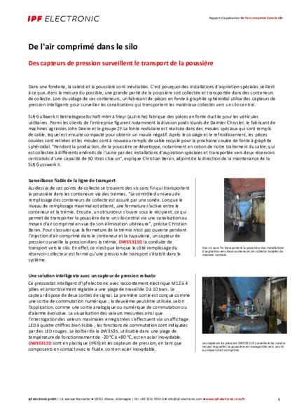 De l'air comprimé dans le silo