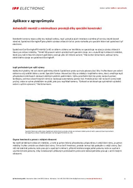 Aplikace v agroprůmyslu