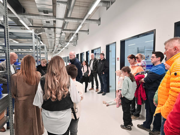 Families explore the company