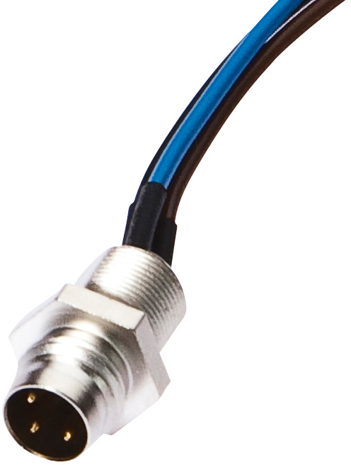 Zubehör, Einbaustecker komplett, 36V, M8 3polig, IP67, Verschraubung M8, Länge der Einzeladern 0,5m