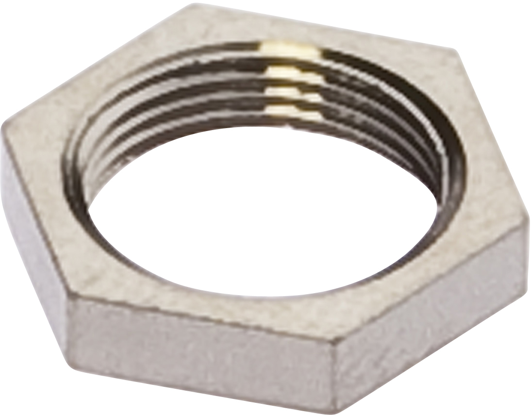 Zubehör, Sechskantmutter, M8x0,5, Schlüsselweite 10mm, Messing vernickelt, Verpackungseinheit 10