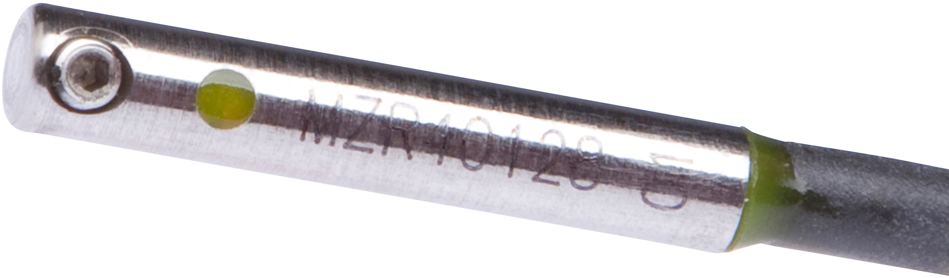 Sensor Magnetisch, Zylinder, 3,75mm Rundnut, Ø3,6mm 20lang, 10-30V DC, 1x PNP NO, M12-Kabelstecker 4polig 0,3m PUR (Polyurethan), IP67, VA, LED, 2,8mT, Einbau seitlich, Lage der Sensorfläche Geräterandbereich