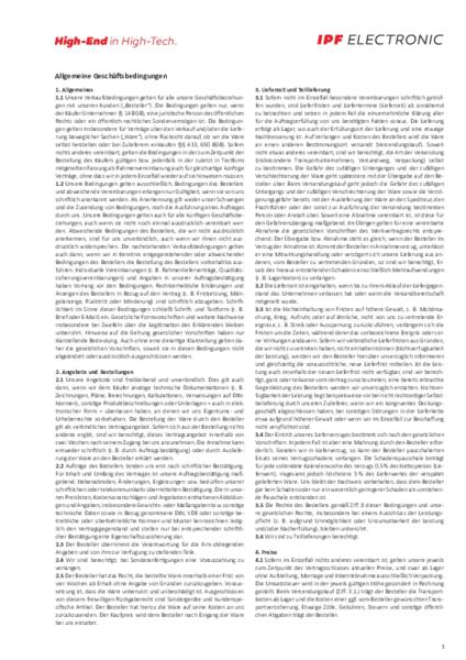 Allgemeine Geschäftsbedingungen