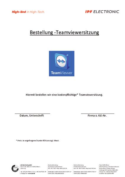 Bestellung Teamviewer-Sitzung